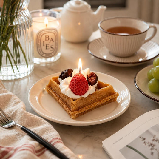 Handcrafted Realistic Waffle Candle, Fake Food Decor, Soy Wax Candle, Breakfast Candle, Coffee Bar Decor, Brunch Decor, Food Lover Gift