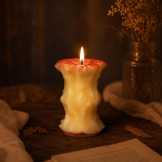 Handcrafted Bitten Apple Candle,Realistic Fruit&Vegetable Candle, Scented Food Candle, Handmade Soy Wax Candle,Fake Food Decor,Kitchen Decor
