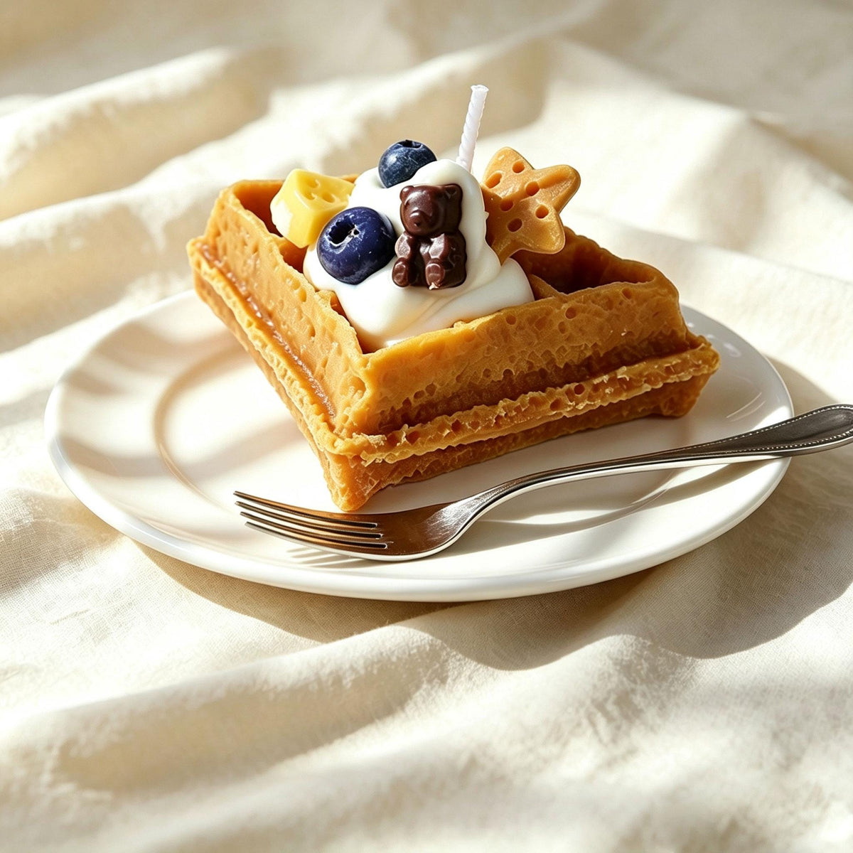 Handcrafted Realistic Waffle Candle, Fake Food Decor, Soy Wax Candle, Breakfast Candle, Coffee Bar Decor, Brunch Decor, Food Lover Gift