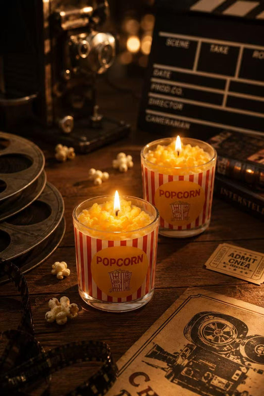 Handmade Popcorn Candle, Fake Food Candle, Movie Night Candle, Pumpkin Pie Scented Candle, Kawaii Food Decor, Cinema Lover Gift, Unique Gift