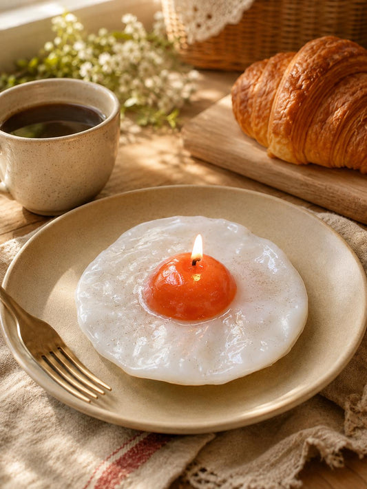 Handmade Fried Egg Candle, Realistic Food Candle,Fake Food Candle, Breakfast Candle,Cute Soy Wax Candle, Funny Kitchen Decor, Foodie Gift