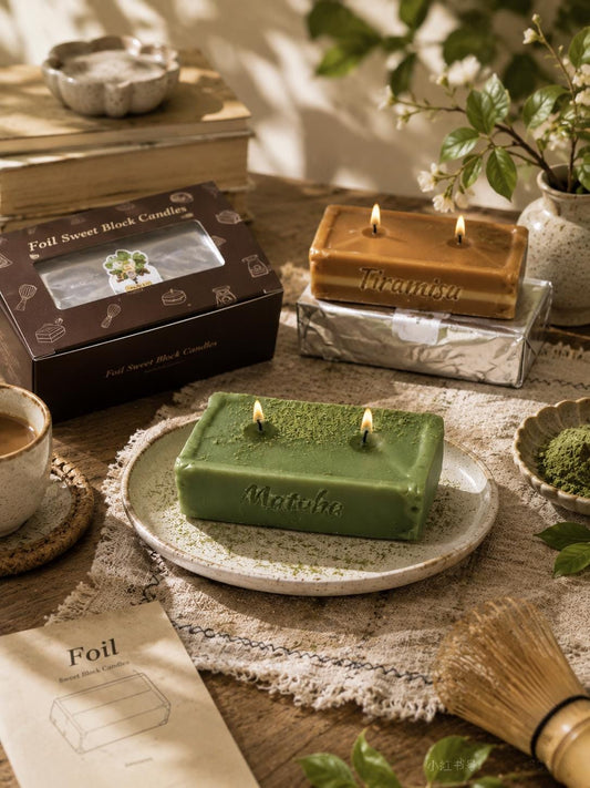 Handmade Butter Candle,Matcha Dessert Candle, Chocolate Tiramisu Candle,Realistic Food Decor,Fake Food Decor, Cute Kitchen Decor,Foodie Gift