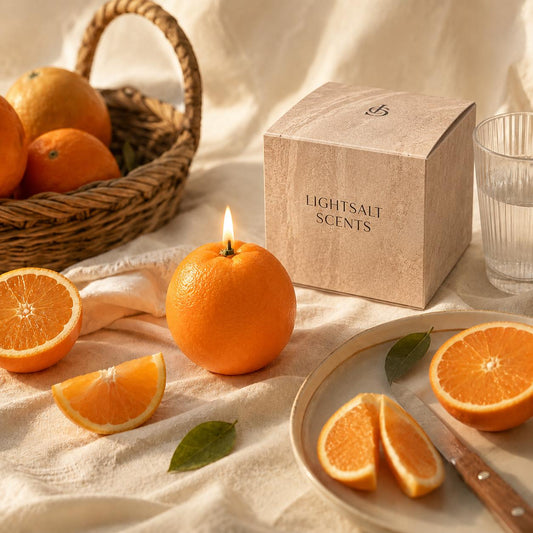 Orange Candle, Handmade Fruit Candle, Custom Wick Message, Personalized Candle Gift, Cute Kitchen Decor, Real Fruit & Vegetables Candles