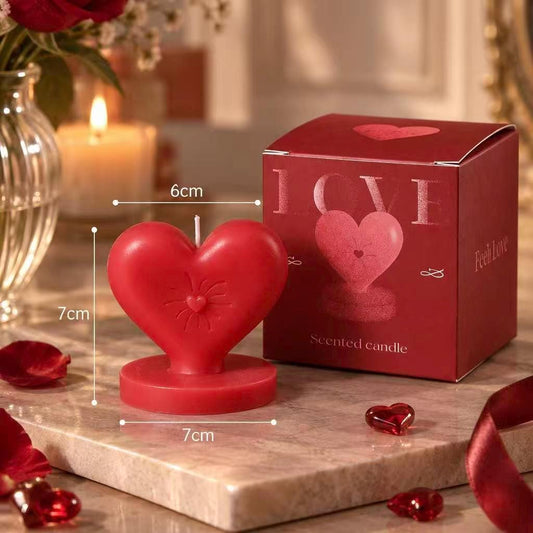 Handmade Heart Shaped Scented Candle, Valentine Gift for Her, Romantic Love Candle, Anniversary Gift, Wedding Gift, Cute Soy Wax Home Decor