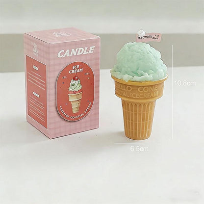Alternate view of the ice cream cone candle.