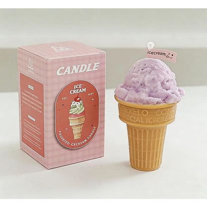Alternate view of the ice cream cone candle.