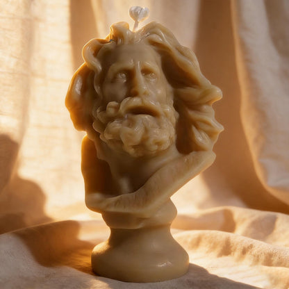 Alternate view of the classical bust candle.