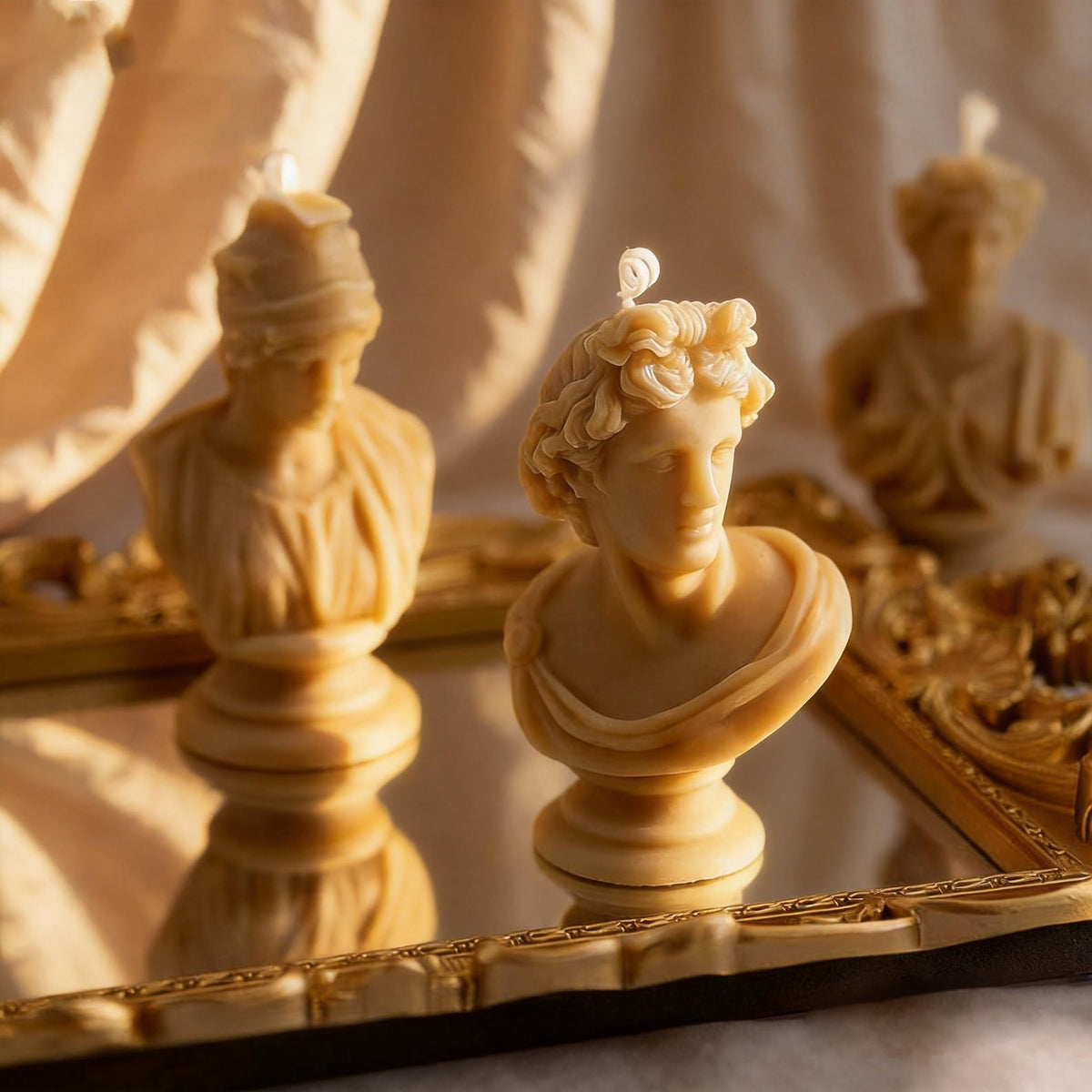 Classical Bust Candle Collection shown in a product photo.