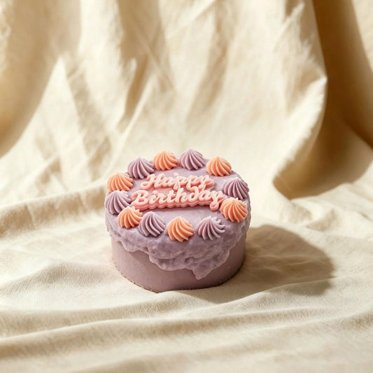 Alternate view of the mini birthday cake candle.