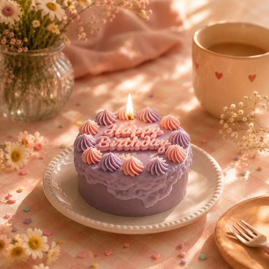 Mini Birthday Cake Candle shown in a product photo.