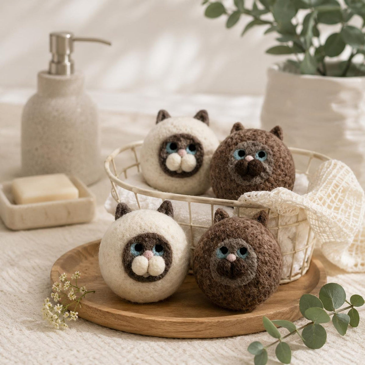 Cat Felted Soap shown in a product photo.