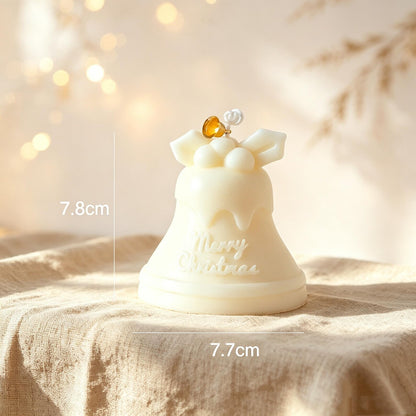 Alternate view of the christmas bell & bauble candle.