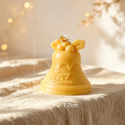 Alternate view of the christmas bell & bauble candle.