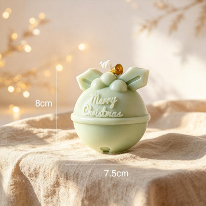 Alternate view of the christmas bell & bauble candle.