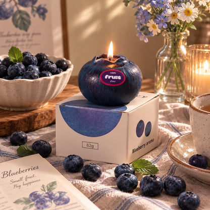 Alternate view of the blueberry candle.
