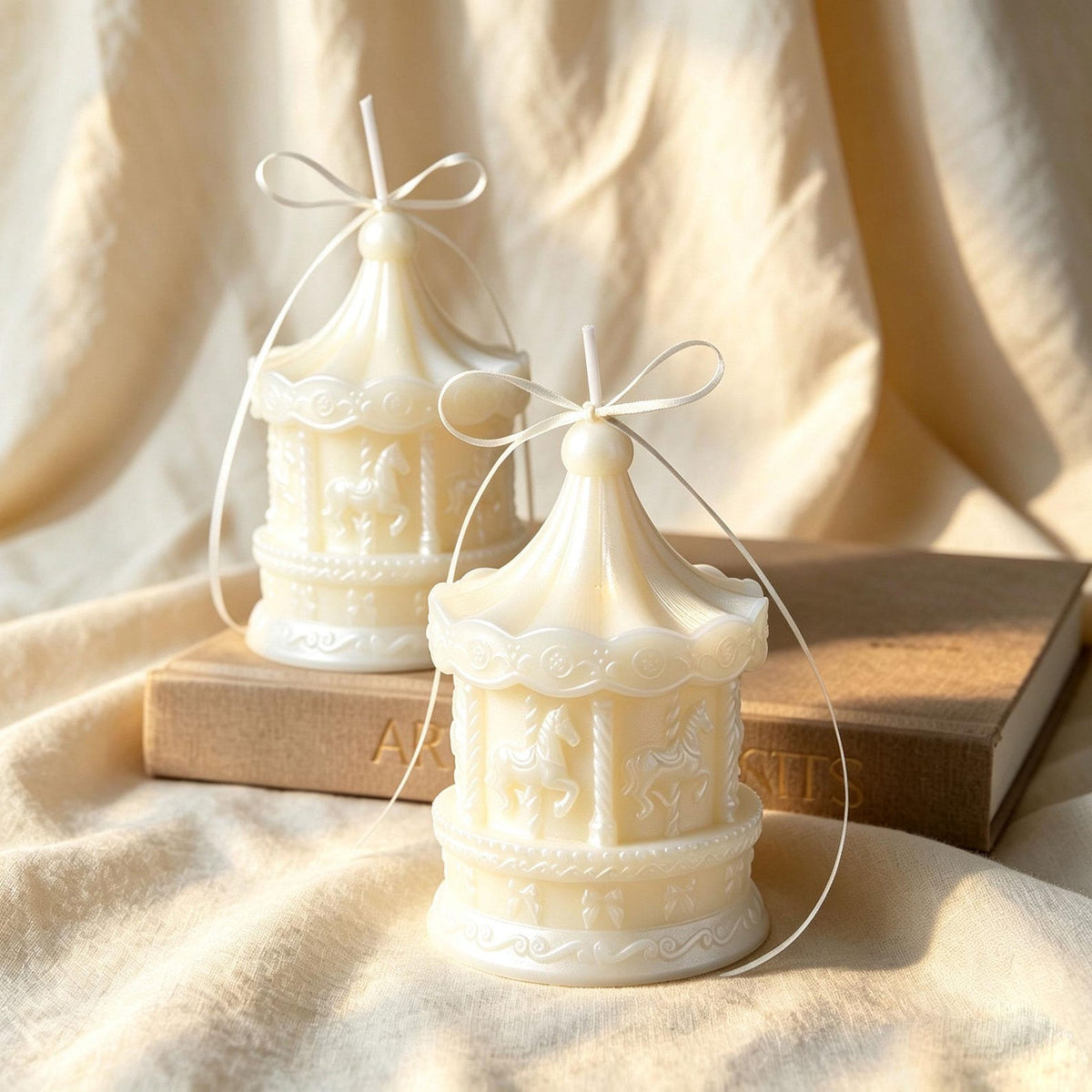Alternate view of the carousel candle.