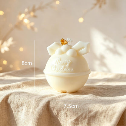 Alternate view of the christmas bell & bauble candle.