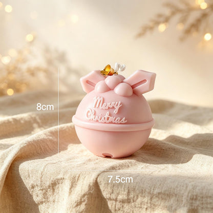Alternate view of the christmas bell & bauble candle.