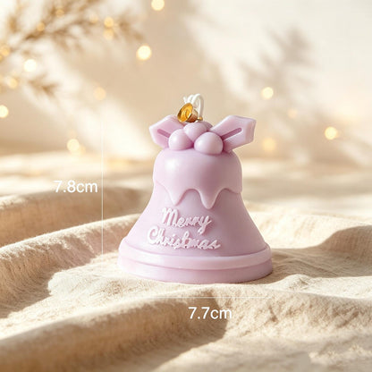 Alternate view of the christmas bell & bauble candle.