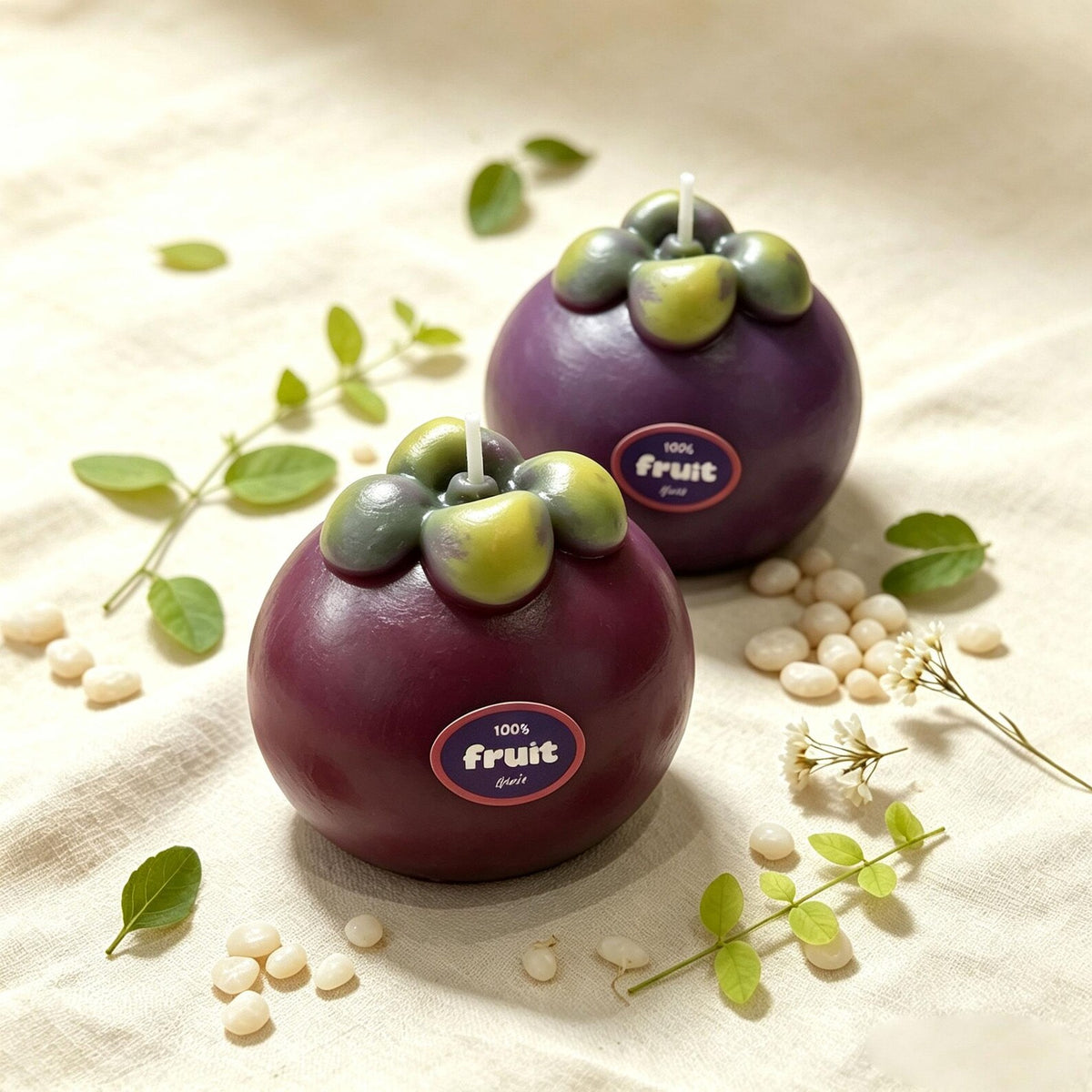 Alternate view of the mangosteen candle.
