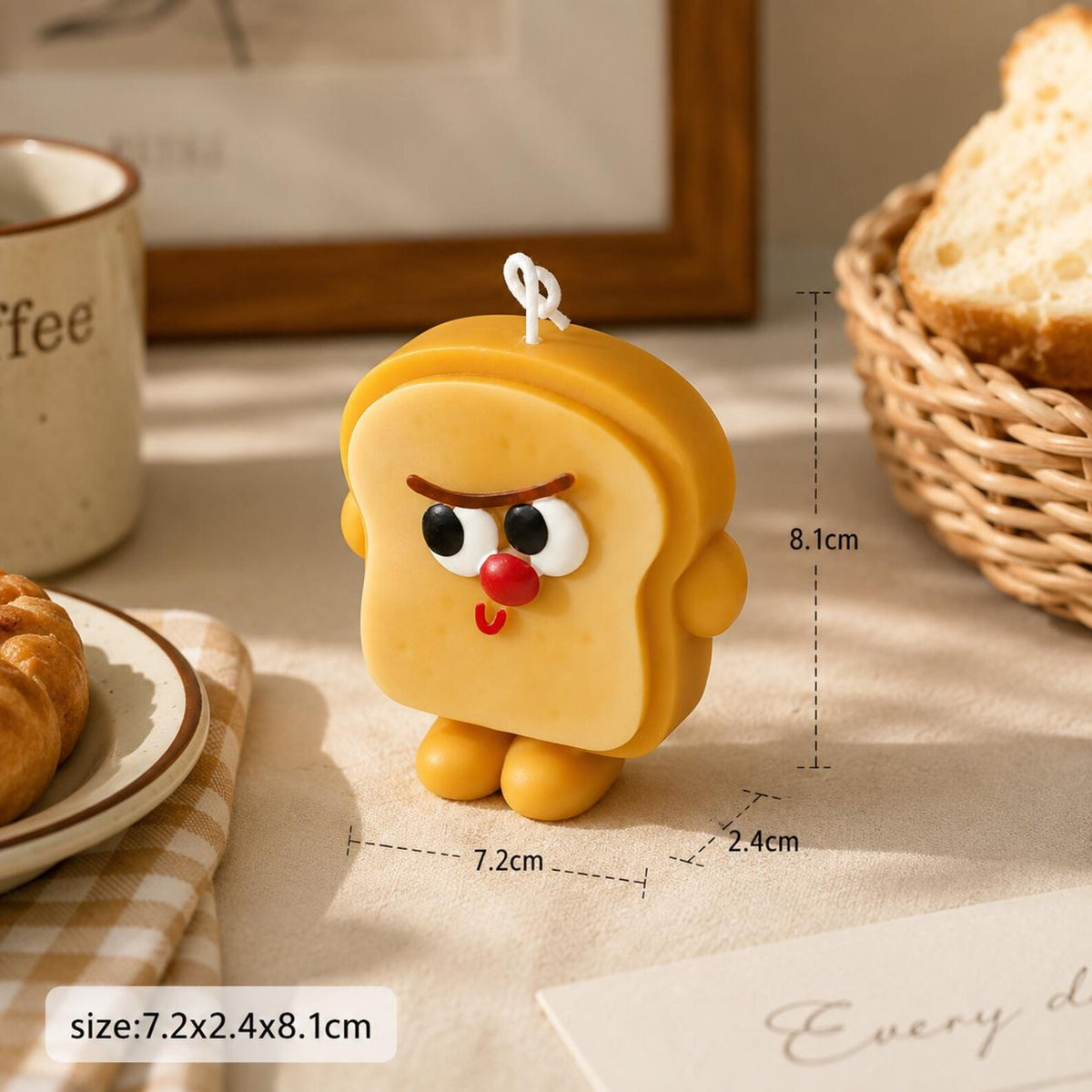 Alternate view of the toast candle.