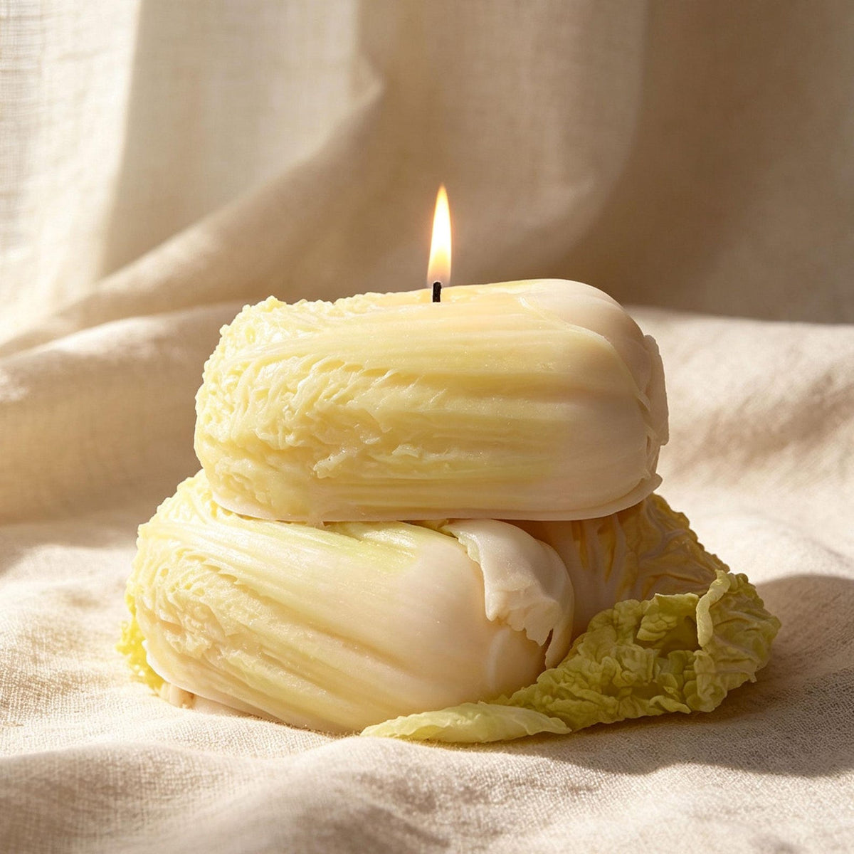 Alternate view of the napa cabbage candle.