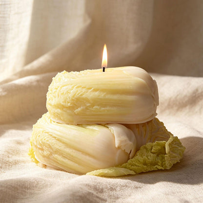 Alternate view of the napa cabbage candle.