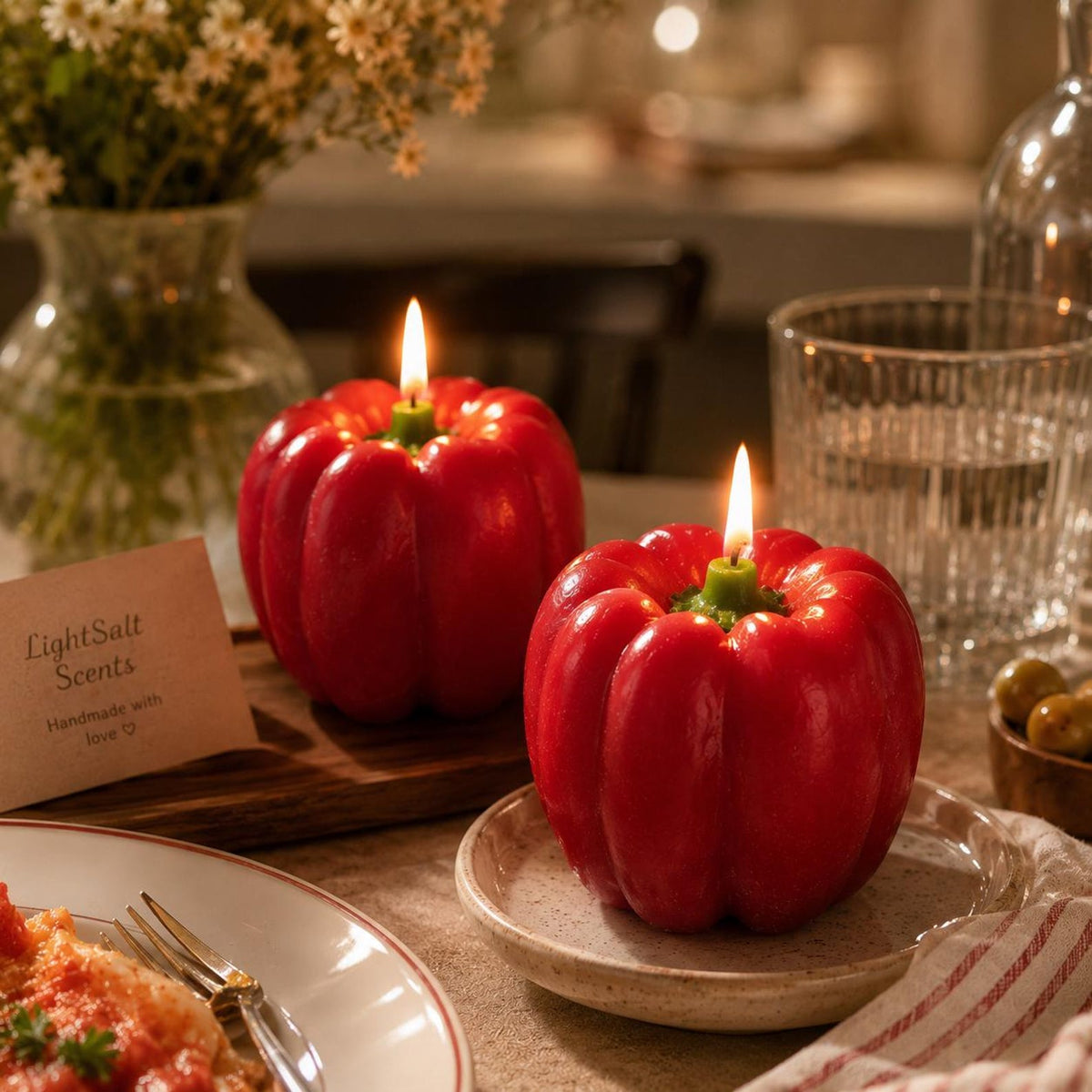 Red Bell Pepper Candle shown in a product photo.
