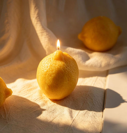Alternate view of the lemon candle.