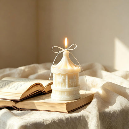 Alternate view of the carousel candle.