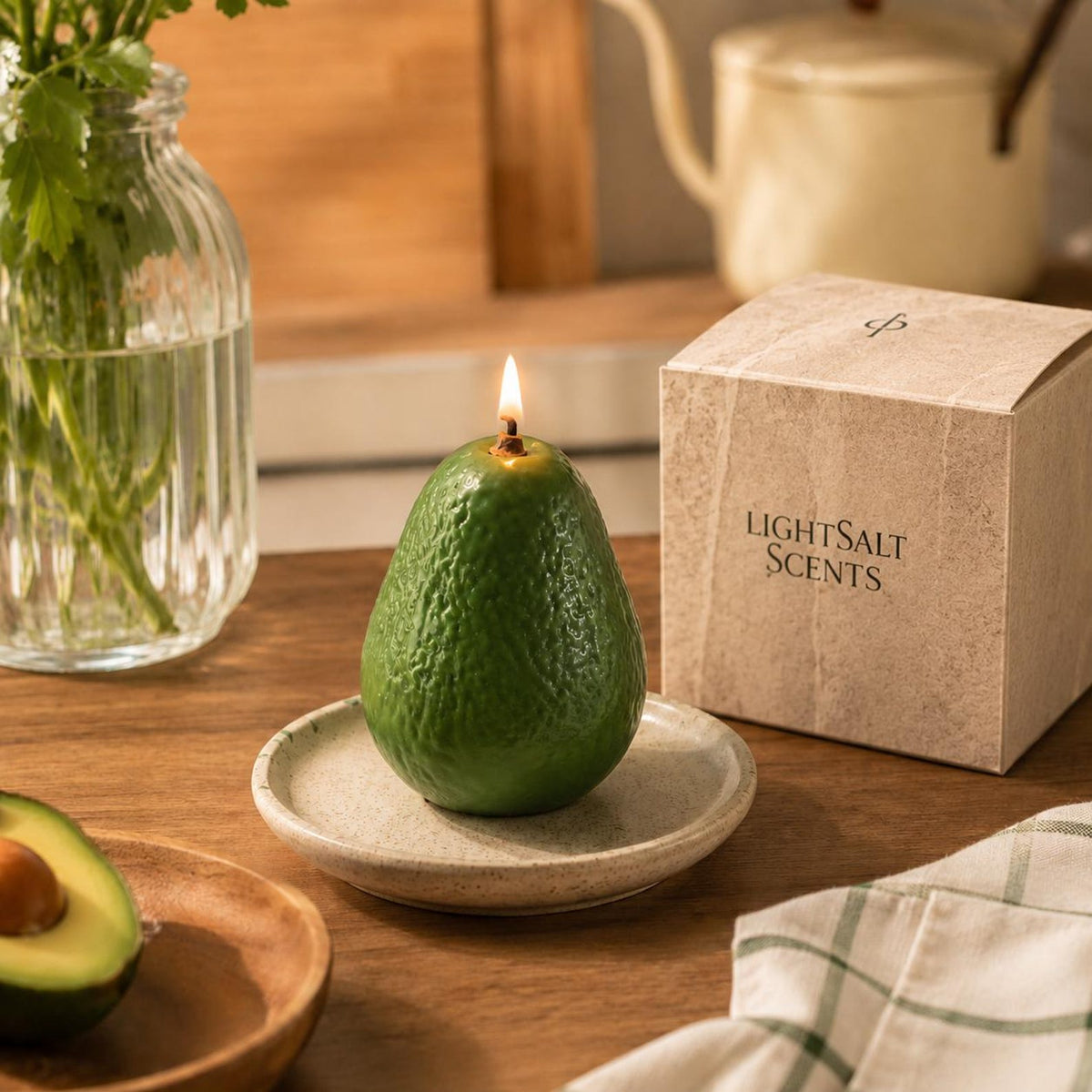Avocado Candle shown in a product photo.