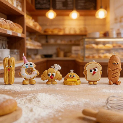 Handmade Toast Croissant Candle, Bread Candle Set,Kawaii Food Decor, Cute Kitchen Decor, Fake Food Candle,  Home Decor, Bakery Candle Set
