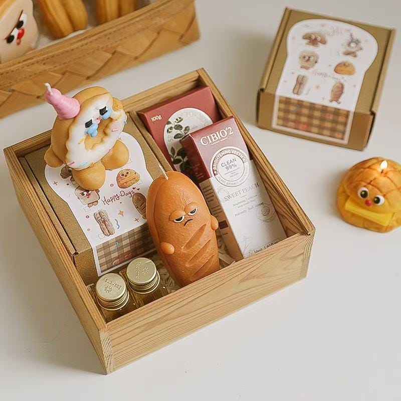 Handmade Toast Croissant Candle, Bread Candle Set,Kawaii Food Decor, Cute Kitchen Decor, Fake Food Candle,  Home Decor, Bakery Candle Set