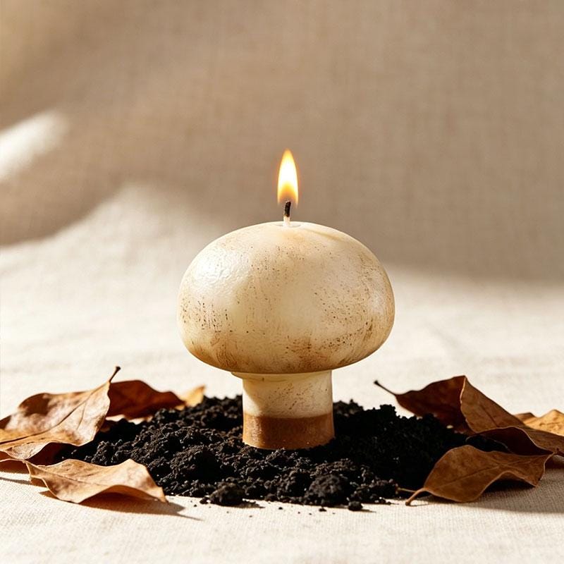 Handmade Mushroom Candle, Handmade Beeswax Candle, Forest Decor, Cottagecore Home Decor, Autumn Decor, Unique Gift, Cozy Autumn Decor