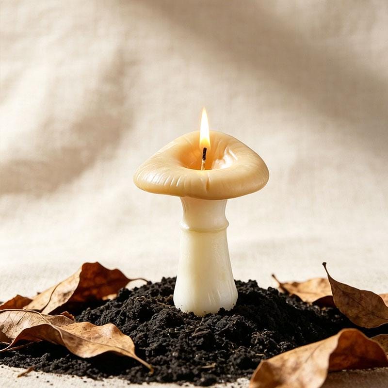 Handmade Mushroom Candle, Handmade Beeswax Candle, Forest Decor, Cottagecore Home Decor, Autumn Decor, Unique Gift, Cozy Autumn Decor