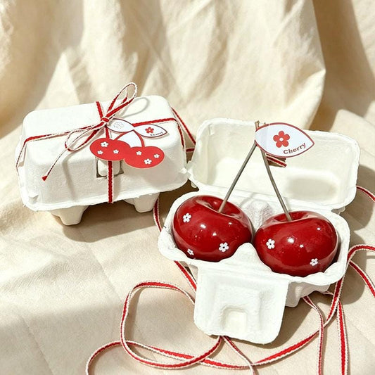 Handcrafted Cherry Candle, Handmade Fruit Candle, Realistic Cherry Candle, Cute Home Decor, Aesthetic Decor, Unique Gift for Her