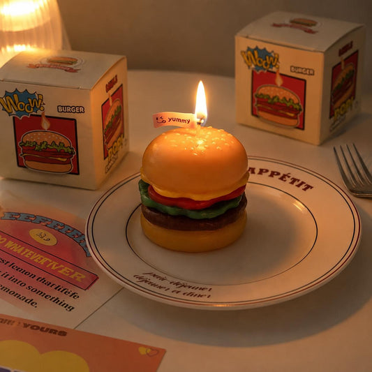 Handmade Scented Hamburger Candle, Fake Food Candle, Kawaii Decor, Cute Room Decor, Foodie Gift, Novelty Candle