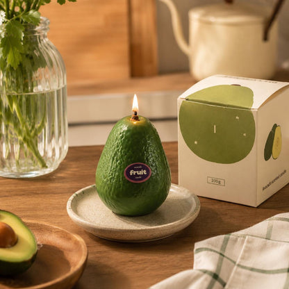 Additional view of the fruit & vegetable candle set.