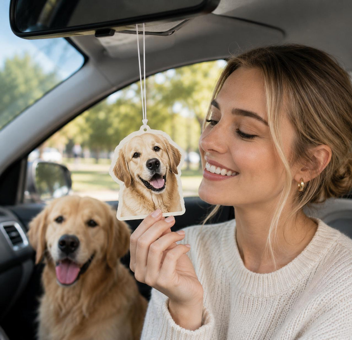 Custom Pet Air Freshener, Personalized Photo Car Air Freshener, Dog & Cat Car Charm, Rearview Mirror Gift, Personalized Gift