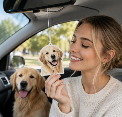 Custom Pet Air Freshener, Personalized Photo Car Air Freshener, Dog & Cat Car Charm, Rearview Mirror Gift, Personalized Gift