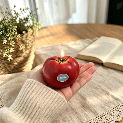 Handmade Tomato Candle - Garden Fresh Summer Decor, Realistic Vegetable Candle, Custom Wick Message, Personalized Candle Gift, Foodie Gift