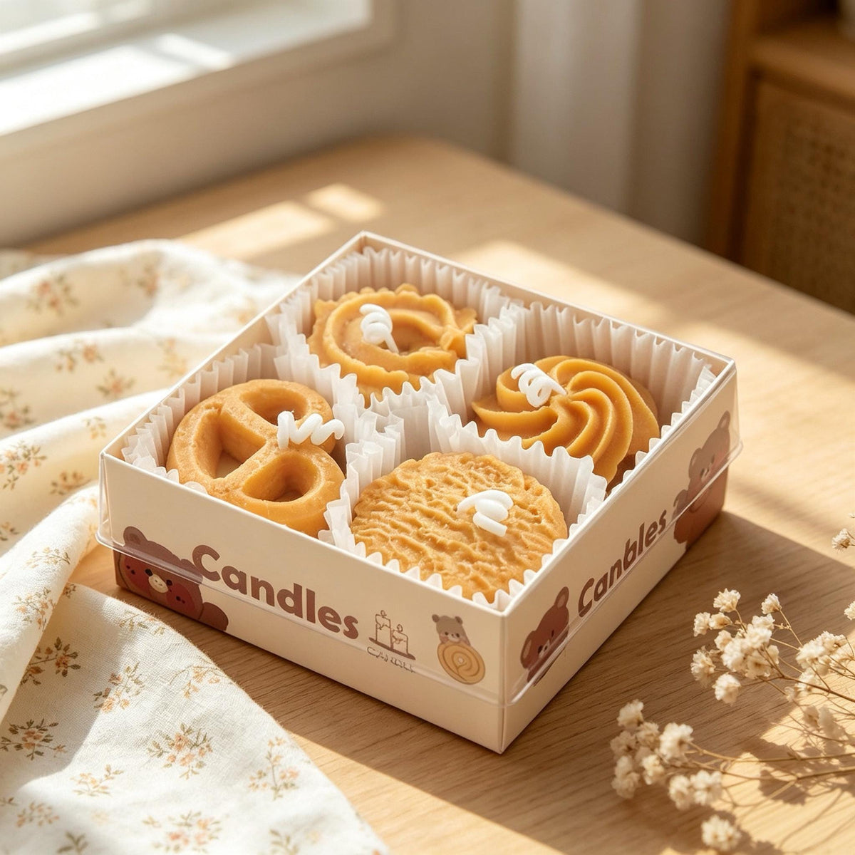 Cookie Candle Gift Box, Handmade Soy Wax Cookie Candle Set, Dessert Candle, Biscuit Candle, Cute Food Decor, Gift for Her
