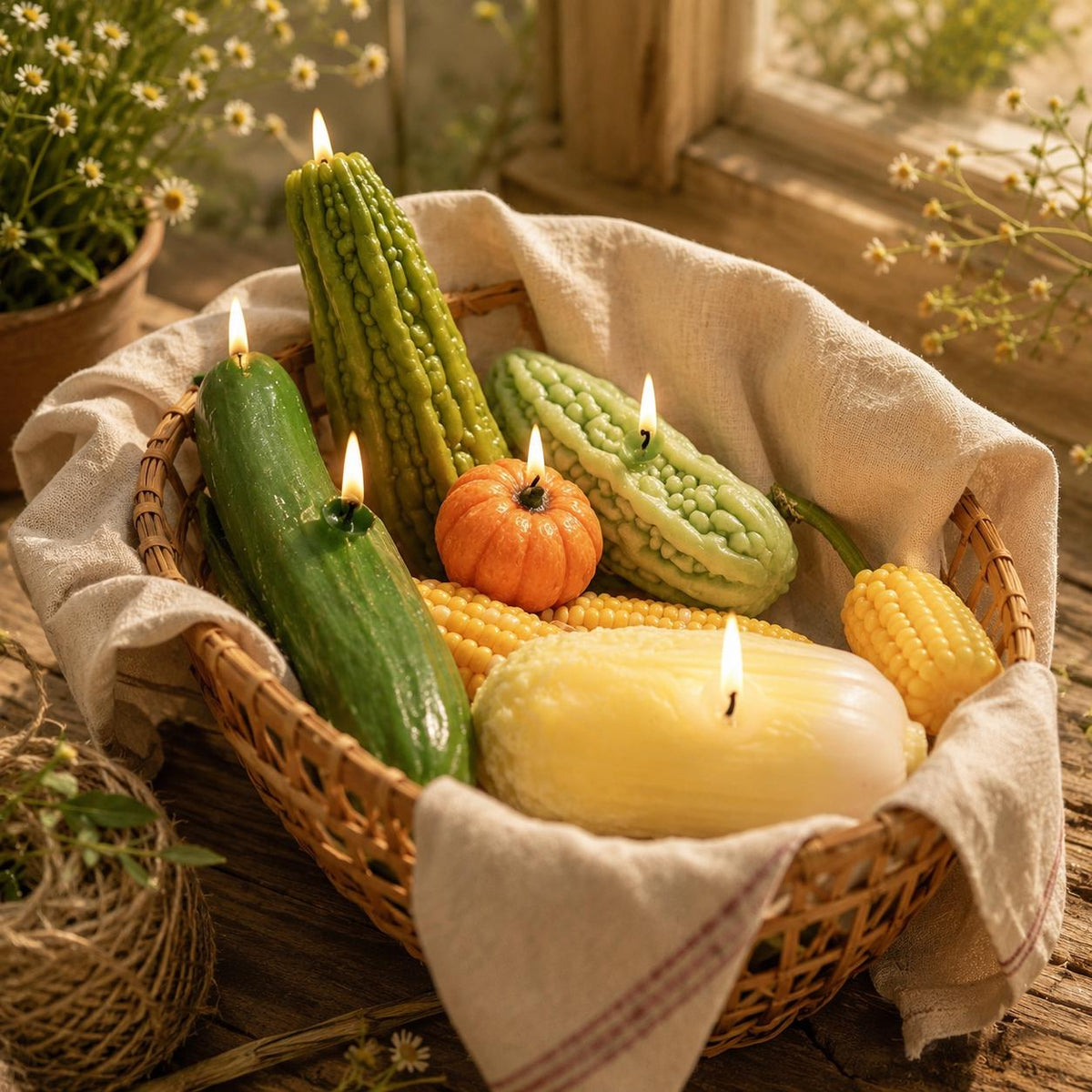 Handmade Cucumber Candles, RealisticVegetable Candle Collection,Farmer's Market Candle Set, Cottagecore Kitchen Decor,Kitchen Decor