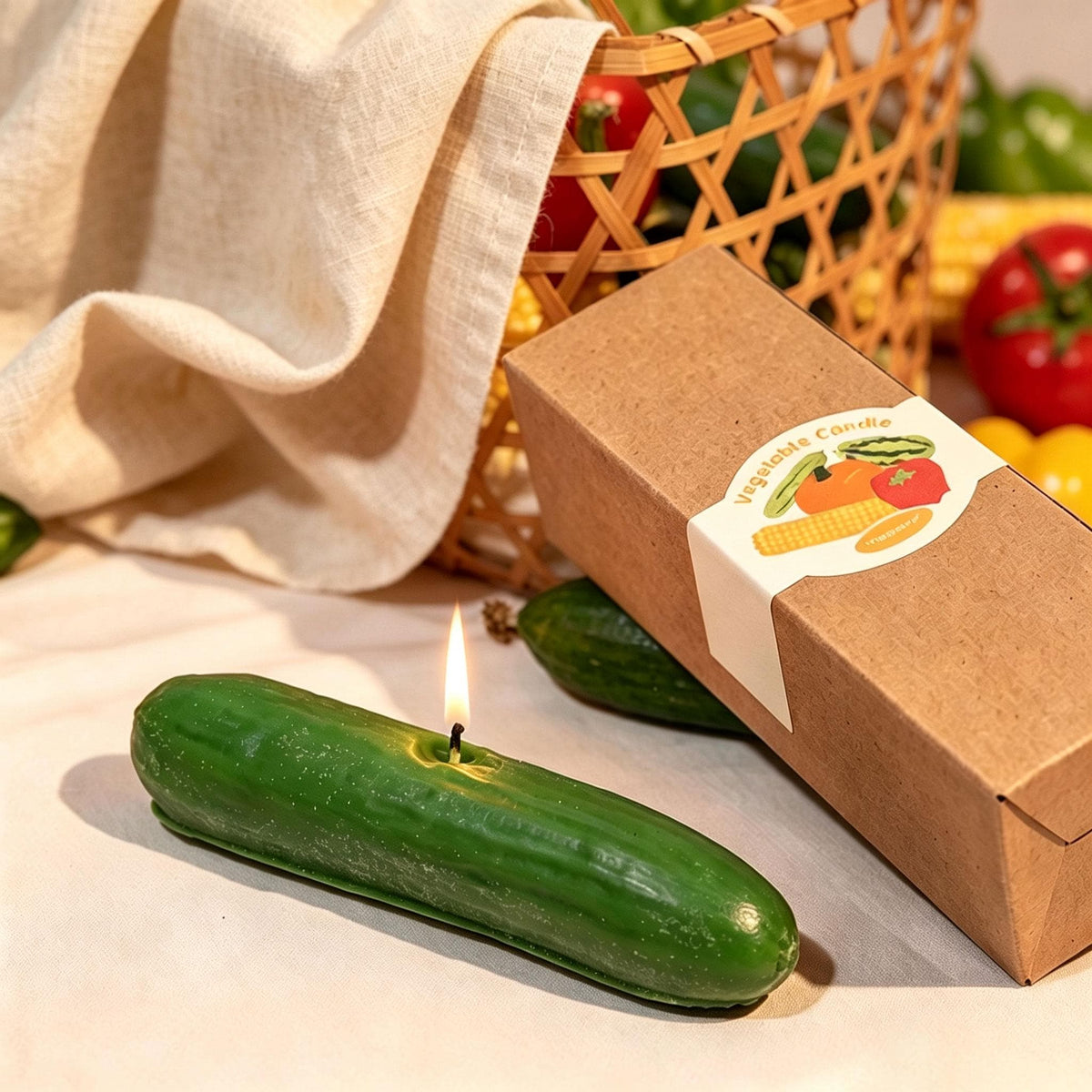 Handmade Cucumber Candles, RealisticVegetable Candle Collection,Farmer's Market Candle Set, Cottagecore Kitchen Decor,Kitchen Decor