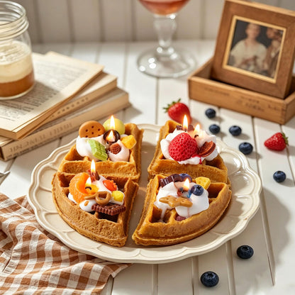 Handcrafted Realistic Waffle Candle, Fake Food Decor, Soy Wax Candle, Breakfast Candle, Coffee Bar Decor, Brunch Decor, Food Lover Gift