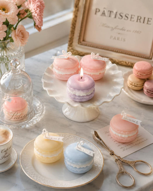 Handcrafted Macaron Candle, Soy Wax Dessert Candle, French Pastry Candle, Cute Food Candle, Aesthetic Room Decor, Fake Dessert Decor, Gift