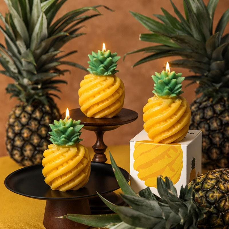 Handmade Pineapple Candle - Garden Fresh Summer Decor, Realistic fruit Candle, Luxury Kitchen Accent, Tropical Fruit Candle,  Foodie Gift