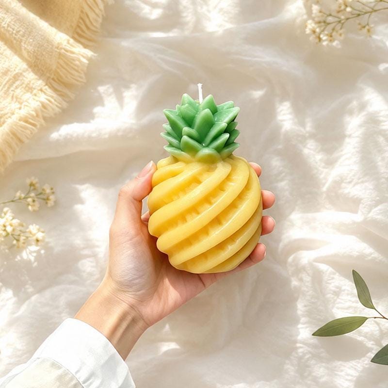 Handmade Pineapple Candle - Garden Fresh Summer Decor, Realistic fruit Candle, Luxury Kitchen Accent, Tropical Fruit Candle,  Foodie Gift