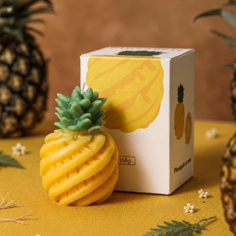 Handmade Pineapple Candle - Garden Fresh Summer Decor, Realistic fruit Candle, Luxury Kitchen Accent, Tropical Fruit Candle,  Foodie Gift