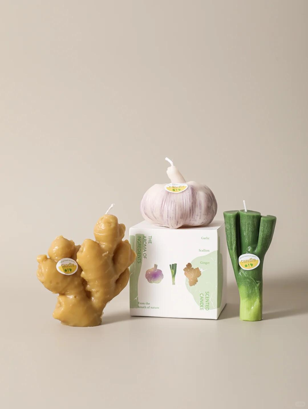 Handmade Ginger Candle - Garden Fresh Summer Decor, Realistic Vegetable Candle, Luxury Kitchen Accent, Handmade Soy Wax Candle,  Foodie Gift